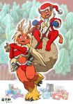  antlers avian bag bell bells blaziken breasts christmas female hat holidays horn infernape legwear mammal monkey nintendo open_mouth pok&#233;mon pok&eacute;mon primate running santa_hat stockings video_games xmas zenmigawa 