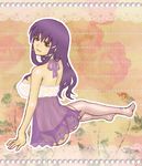  ass bare_shoulders garter_belt highres lingerie purple_hair satsukitane_mikako sora_no_otoshimono thong underwear 