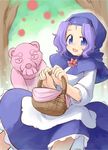  animalization bad_id bad_pixiv_id basket bear blue_eyes hood kumoi_ichirin naka_akira open_mouth purple_hair skirt touhou unzan 