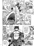  breasts build_tiger build_tiger_(character) clothed clothing comic feline female fish gamma-g greyscale human lemon_sorbet male mammal marine monochrome shark skimpy swimsuit tiger 