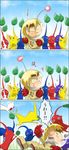  alien astronaut bodysuit comic doujinshi gloves male_focus naru_(wish_field) olimar pikmin_(creature) pikmin_(series) pikmin_2 pointy_ears spacesuit tackled translation_request 