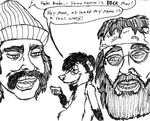  cheech_&#039;n_chong cheech_'n_chong countramsely english_text eyewear facial_hair fanart glasses hair human male mammal marsupial opossum sketch smile stoner text 