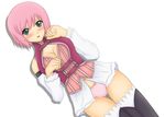  alternate_costume blush breasts cleavage estellise_sidos_heurassein green_eyes open_mouth pink_hair tales_of_(series) tales_of_vesperia 