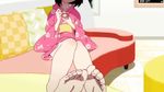  1girl animated animated_gif araragi_tsukihi barefoot feet monogatari_(series) nisemonogatari soles toes 