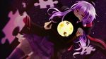  ahoge bad_id bad_pixiv_id box dutch_angle jigsaw_puzzle purple_eyes purple_hair puzzle puzzle_piece ryou_(fallxalice) sky solo star_(sky) starry_sky thighhighs twintails vocaloid voiceroid yuzuki_yukari zettai_ryouiki 