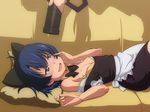  animal_ears ano_natsu_de_matteru apron blue_hair bow bra camera caryo cat_ears drunk face filming flat_chest hand_on_own_face hands lingerie lying maid movie_camera multiple_girls nipple_slip nipples off_shoulder on_back open_mouth pillow shadow short_hair takeda_yukimura tanigawa_kanna underwear undressing yamano_remon 