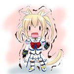  animal_ears blonde_hair cat_ears cat_tail chibi cosplay hoshizuki_(seigetsu) lyrical_nanoha mahou_shoujo_lyrical_nanoha mizuhashi_parsee open_mouth puru-see solo tail takamachi_nanoha takamachi_nanoha_(cosplay) touhou trembling |_| 