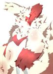  fluffy fur male navel nintendo plain_background pok&#233;mon pok&eacute;mon red_eyes solo tsurugi video_games white_background white_fur zangoose 