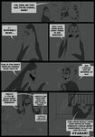  black_and_white blush comic dialog duo english_text falling greyscale king_julien kowalski lemur madagascar male monochrome penguin ringtail table text the_penguins_of_madagascar tsuyagami 