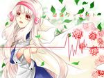  flowers ia itsuka leaves long_hair red_eyes vocaloid 