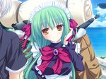  77 game_cg green_hair long_hair mikagami_mamizu stella_(77) whirlpool yellow_eyes 