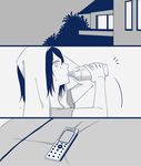  cellphone comic drinking kuko monochrome phone short_hair torinoko_city_(vocaloid) towel vocaloid 