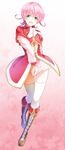  boots crossdressing full_body green_eyes highres iii_(yuu-gi-ou_zexal) male_focus open_mouth otoko_no_ko pink_hair short_hair skirt solo taccomm tears thighhighs white_legwear white_skirt yuu-gi-ou yuu-gi-ou_zexal 