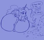  food friendship_is_magic morbidly_obese my_little_pony obese okiedokielowkey overweight plain_background princess_luna_(mlp) solo stuffing 
