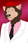  brown_fur canine clothing facial_hair fur furless green_eyes hat isabellaprice male mammal mustache reginald_saint-pierre solo were werewolf wolf 