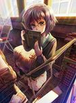  bad_id bad_pixiv_id bangs blanket book brown_eyes cardigan chair foreshortening glasses grey_hair hagamiki kita_high_school_uniform light_rays looking_at_viewer nagato_yuki perspective reading room school_uniform serafuku short_hair sitting solo sunbeam sunlight suzumiya_haruhi_no_shoushitsu suzumiya_haruhi_no_yuuutsu window 