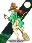  broom butt female hair hat kacey magic_user mammal moon mouse panties red_hair robe rodent solo underwear upskirt witch witch_hat 
