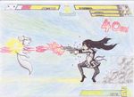  akemi_homura battle casing_ejection cocked_hammer colored_pencil_(medium) deadpool desert_eagle dual_wielding fake_screenshot fighting_game firing gun handgun health_bar highres holding kyubey long_hair magical_girl mahou_shoujo_madoka_magica marvel_vs._capcom marvel_vs._capcom_3 miki_sayaka muzzle_flash pantyhose parody pistol rapid-fire shell_casing tomoe_mami traditional_media weapon 