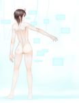  aqua_eyes ass black_hair commentary highres nude onibi_(foxhound4185) original patchwork_girl_(onibi) short_hair simple_background solo 