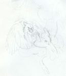  2012 anus avian female feral gryphon lying on_back pussy sketch solo spread_legs spreading windpaw wings 