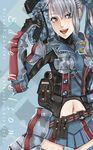  asuke_yuki bad_id bad_pixiv_id blue_eyes character_name edy_nelson grey_hair gun senjou_no_valkyria senjou_no_valkyria_1 skirt solo thighhighs weapon 