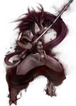  armor blazblue hakumen helmet long_hair male_focus shigurui solo sword weapon white_background yorisuke 