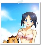  bad_id bad_pixiv_id bleach bra breasts cleavage genderswap genderswap_(mtf) ishida_uryuu kinu_(le) kon large_breasts lingerie smile solo underwear 