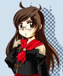  brown_eyes brown_hair cape final_fantasy final_fantasy_type-0 glasses gueen_(fft-0) pixiv_thumbnail queen_(fft-0) resized skirt 