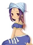  bare_shoulders brown_eyes earring earrings jewelry luminous_arc pointy_ears purple_hair vivi_(luminous_arc) 