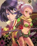  alfa_system black_hair blue_eyes breasts conway_tau eyepatch navel qq_selesneva silver_hair smile tales_of_(series) tales_of_innocence yellow_eyes 