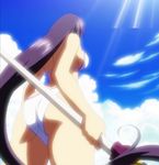  ass bikini female ikkitousen kanu_unchou long_hair panties purple_hair solo standing summer 