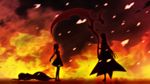  fire game_cg makita_maki scythe shinigami_no_testament silhouette vivi_alhazerd 