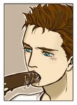  banana chocolate chocolate_banana chris_redfield colored food fruit male male_focus penis resident_evil resident_evil_remake saliva sexually_suggestive solo taro_nuts 