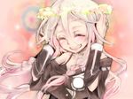  amakura_(islit) bad_id bad_pixiv_id bare_shoulders braid head_wreath highres ia_(vocaloid) jewelry long_hair open_mouth pink_hair ring smile solo twin_braids vocaloid 
