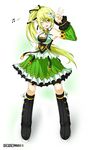  1girl bare_shoulders boots breasts cleavage elf elsword flower green_eyes green_hair open_mouth pixiv_thumbnail pointy_ears rena_(elsword) resized skirt 