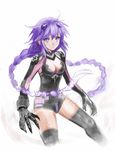  &gt;:( absurdres bangs black_legwear blue_eyes braid breasts claws cleavage cleavage_cutout floating_hair frown gauntlets hair_ornament highres hips large_breasts legs_apart leotard long_hair looking_at_viewer magical_girl neptune_(series) on7799882211 purple_hair purple_heart serious sidelocks simple_background sketch slender_waist solo thighhighs turtleneck twin_braids v-shaped_eyebrows very_long_hair white_background 