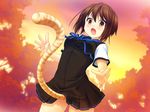  brown_hair game_cg princess_x seifuku short_hair tail 