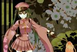  bad_id bad_pixiv_id flower gloves green_hair hand_on_hip hat hatsune_miku long_hair medal miho_(mi) peaked_cap senbon-zakura_(vocaloid) skirt solo twintails very_long_hair vocaloid 