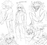  2boys anal ass barefoot blush jewelry kingdom_hearts lying male male_focus monochrome multiple_boys multiple_views necklace nude on_back outline penis riku sex sora sora_(kingdom_hearts) spread_legs straddle straddling uncensored yaoi 