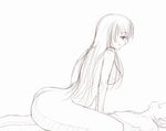  1girl ass breasts cowgirl_position girl_on_top kurofudo large_breasts long_hair nipples nude original perky_breasts profile sex simple_background sitting sketch straddle straddling thighs vaginal white_background 