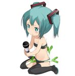  alternate_hair_length alternate_hairstyle aqua_eyes aqua_hair bad_id bad_pixiv_id bandeau boots hatsune_miku microphone simple_background sitting solo spring_onion strapless tamakorogashi tears thigh_boots thighhighs tubetop twintails vocaloid wariza white_background younger 