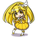  :d blonde_hair boots bow chibi choker cure_peace full_body hair_flaps hair_ornament kise_yayoi kou512a long_hair magical_girl open_mouth ponytail precure simple_background skirt smile smile_precure! solo v white_background wide_ponytail yellow yellow_bow yellow_choker yellow_eyes yellow_skirt 