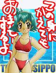  bikini brown_eyes green_hair inko_no_tsubasa lowres swimsuit tenshi_no_shippo 