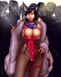  abs ahri_(lol) animal_humanoid big_breasts breasts bulge canid canid_humanoid canine canine_humanoid cigarette cleavage clothed clothing dickgirl fox_humanoid humanoid intersex league_of_legends looking_at_viewer magnetus mammal riot_games smoking solo_focus video_games 
