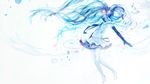  72_(nananatsu) banned_artist blue_hair chaining_intention_(vocaloid) closed_eyes hatsune_miku headphones highres long_hair open_mouth smile solo thighhighs twintails very_long_hair vocaloid zettai_ryouiki 