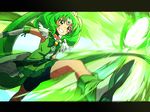  bad_id bad_pixiv_id bike_shorts blush bow bowtie choker circlet cure_march eyelashes green green_choker green_eyes green_hair green_neckwear green_shorts green_skirt grin kicking letterboxed long_hair magical_girl midorikawa_nao ponytail precure shorts shorts_under_skirt skirt smile smile_precure! solo tri_tails ume_(plumblossom) very_long_hair 