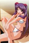  bikini hair highres long purple_hair red_eyes side-tie_bikini solo swimsuit tenshi_no_shippo twintails usagi_no_mika 