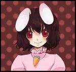  animal_ears bad_id bad_pixiv_id brown_hair bunny_ears inaba_tewi lowres monmon red_eyes short_hair solo touhou 