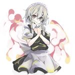  bad_id bad_pixiv_id braid izayoi_sakuya k_(li) short_hair silver_hair solo touhou twin_braids 