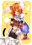  1girl animal_ears aquamarine bad_id bad_pixiv_id bunny_ears cat_ears couple crossdressing hetero higurashi_no_naku_koro_ni maebara_keiichi ryuuguu_rena school_uniform tail take_it_home 